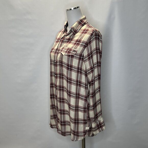 G-Star RAW Shirt Boyfriend Fit Tacoma Check Plaid Snap Button Womens Size Medium - Picture 2 of 13
